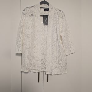 Fiori White Floral Lace Cardigan